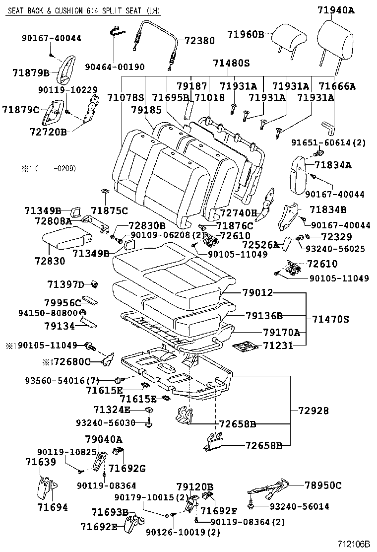 Exploded illustration 712106B