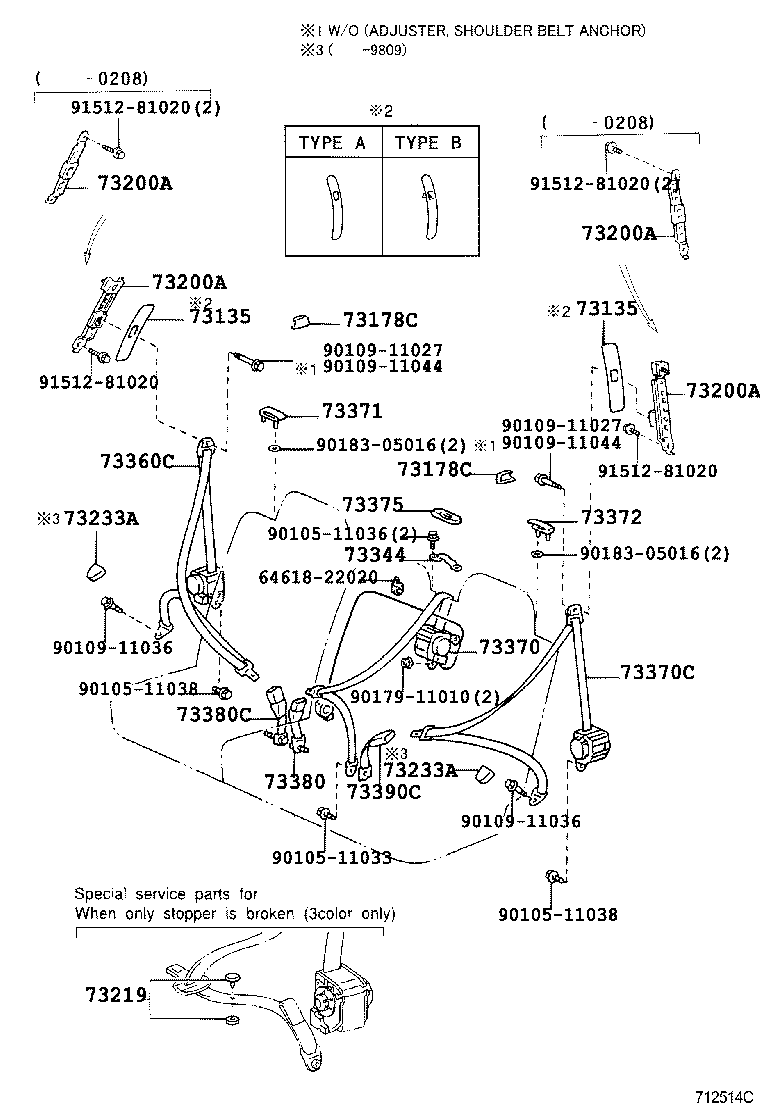 Exploded illustration 712514C