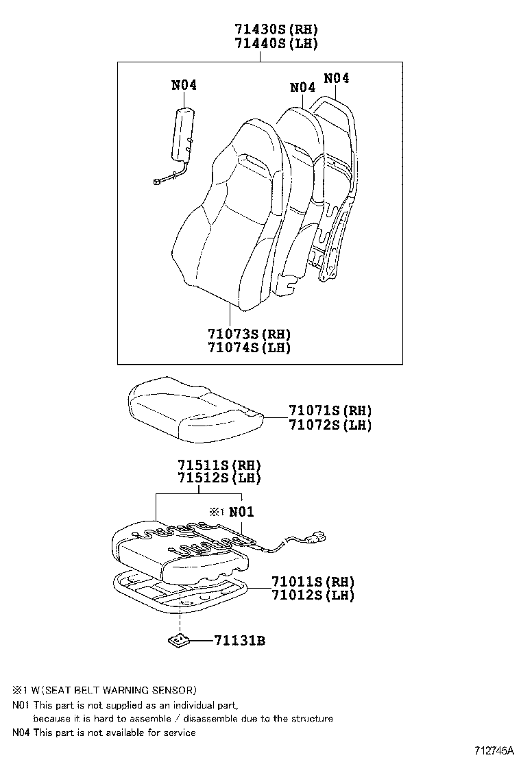 Exploded illustration 712745B