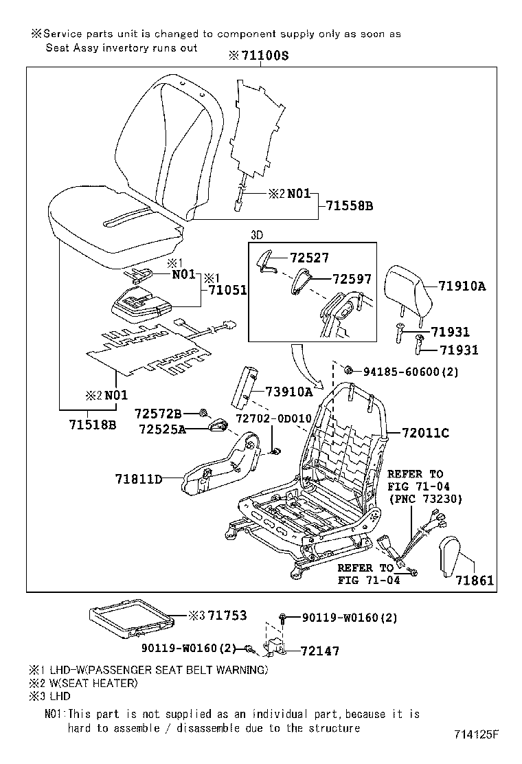 Exploded illustration 714125F