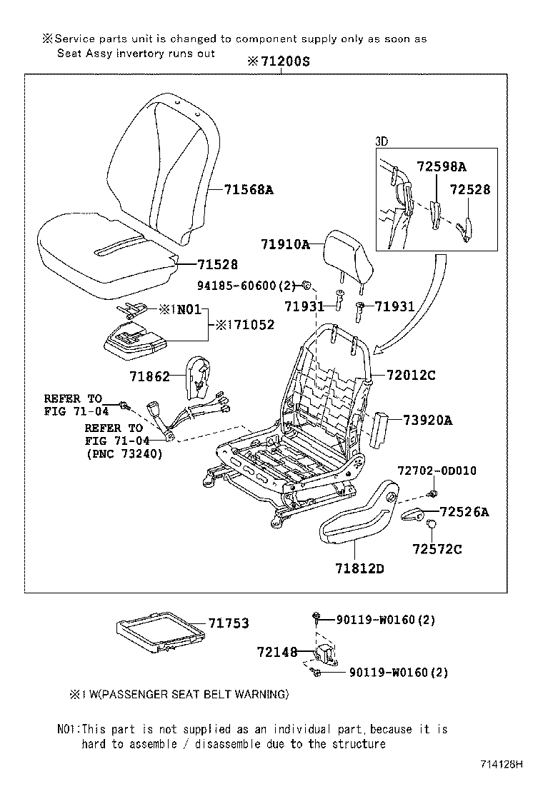 Exploded illustration 714128H