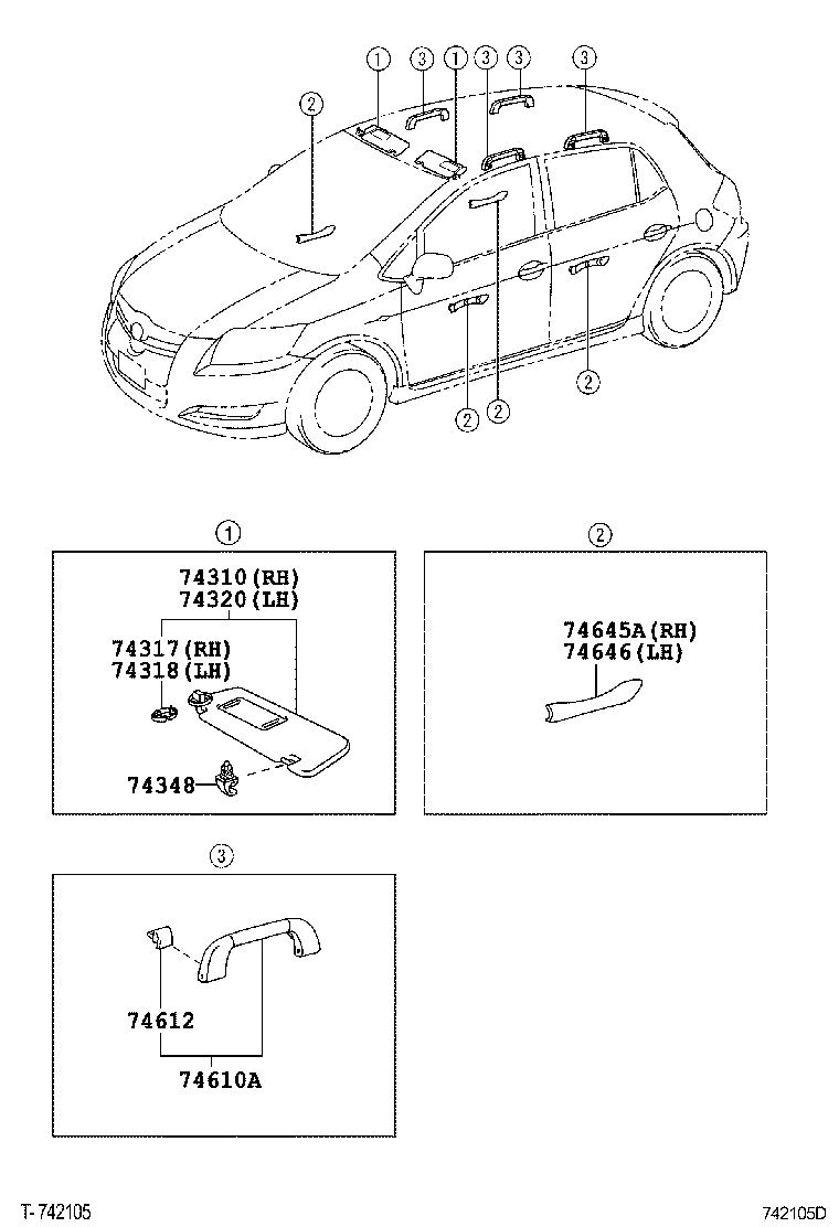 Exploded illustration 742105D