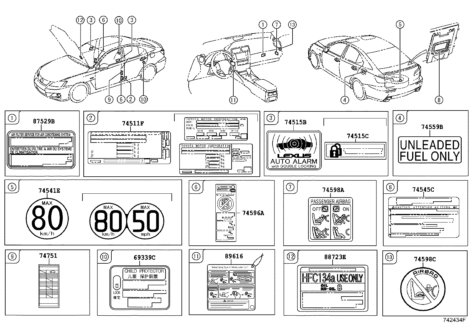 Exploded illustration 742434F