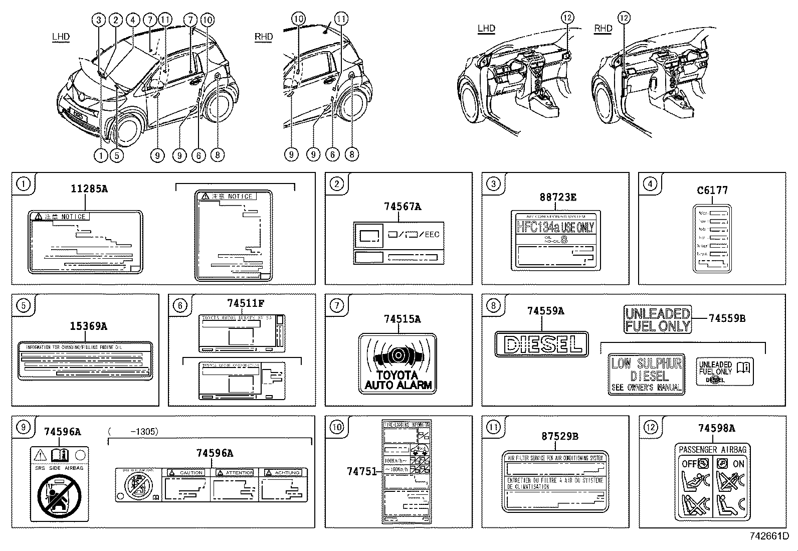 Exploded illustration 742661D