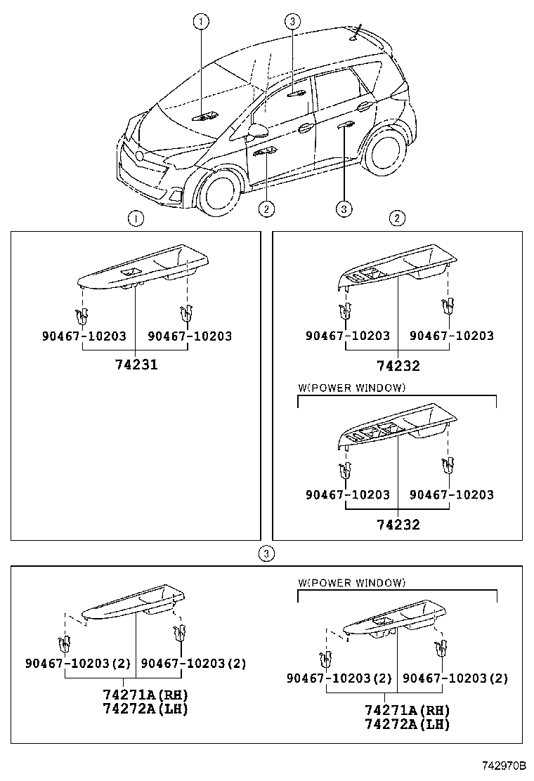 Exploded illustration 742970B