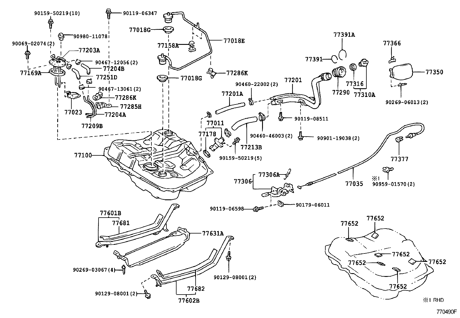 Exploded illustration 770490F