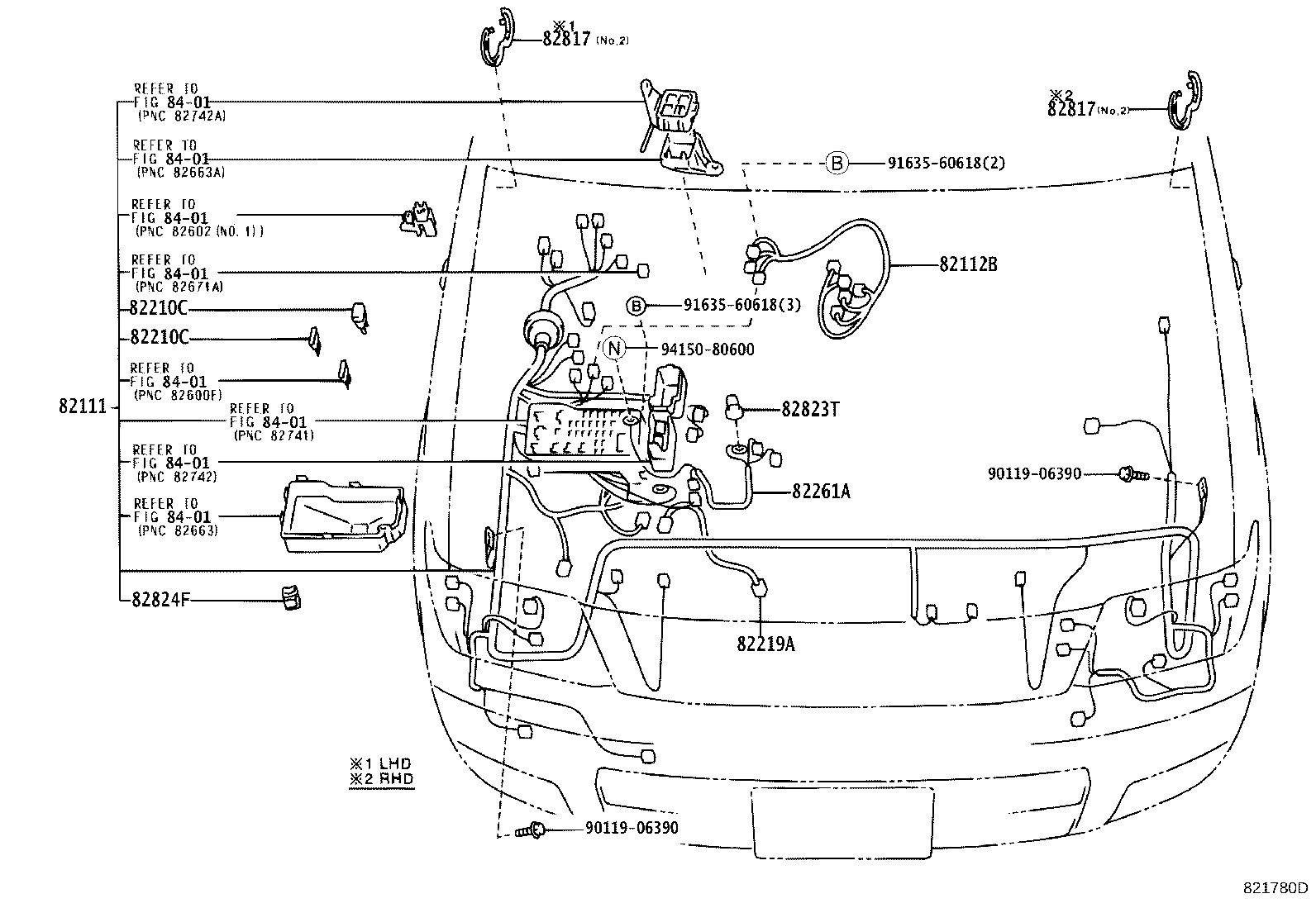 Exploded illustration 821780D
