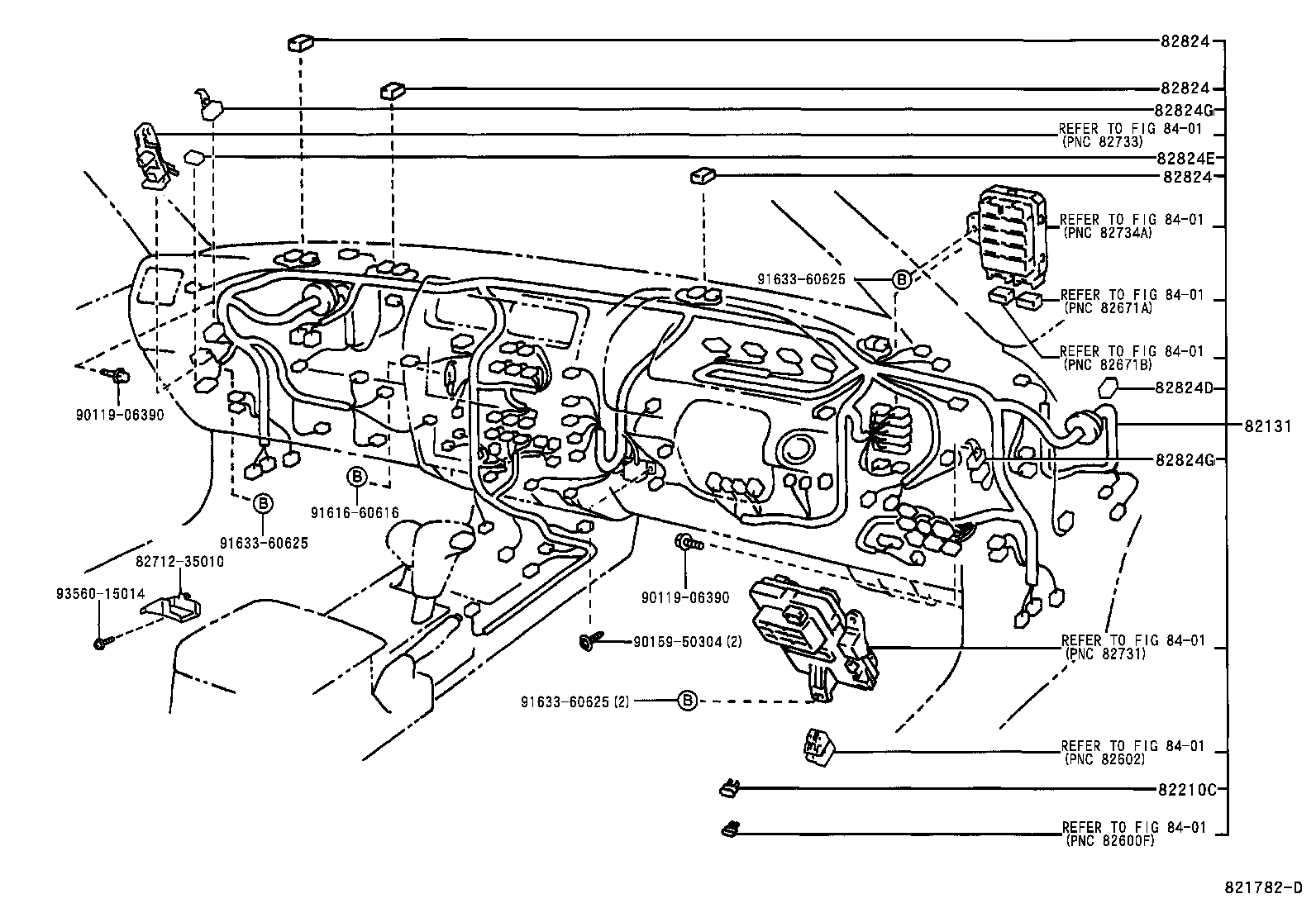 Exploded illustration 821782D