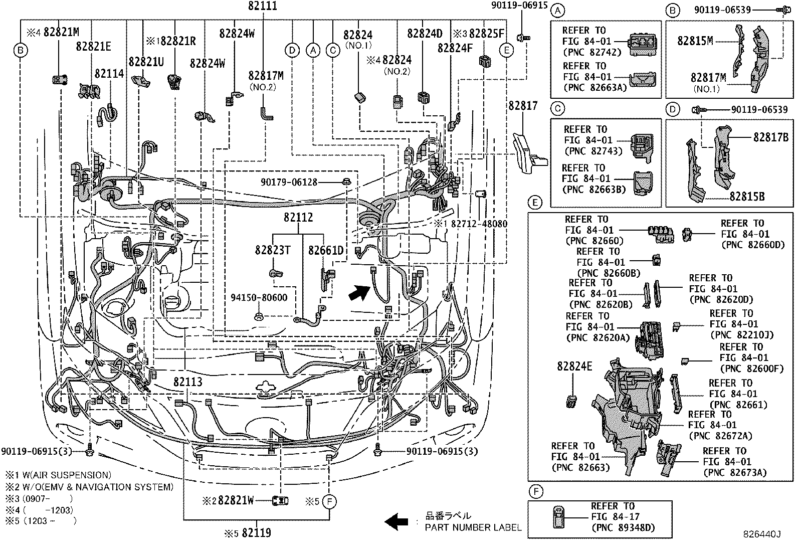 Exploded illustration 826440J