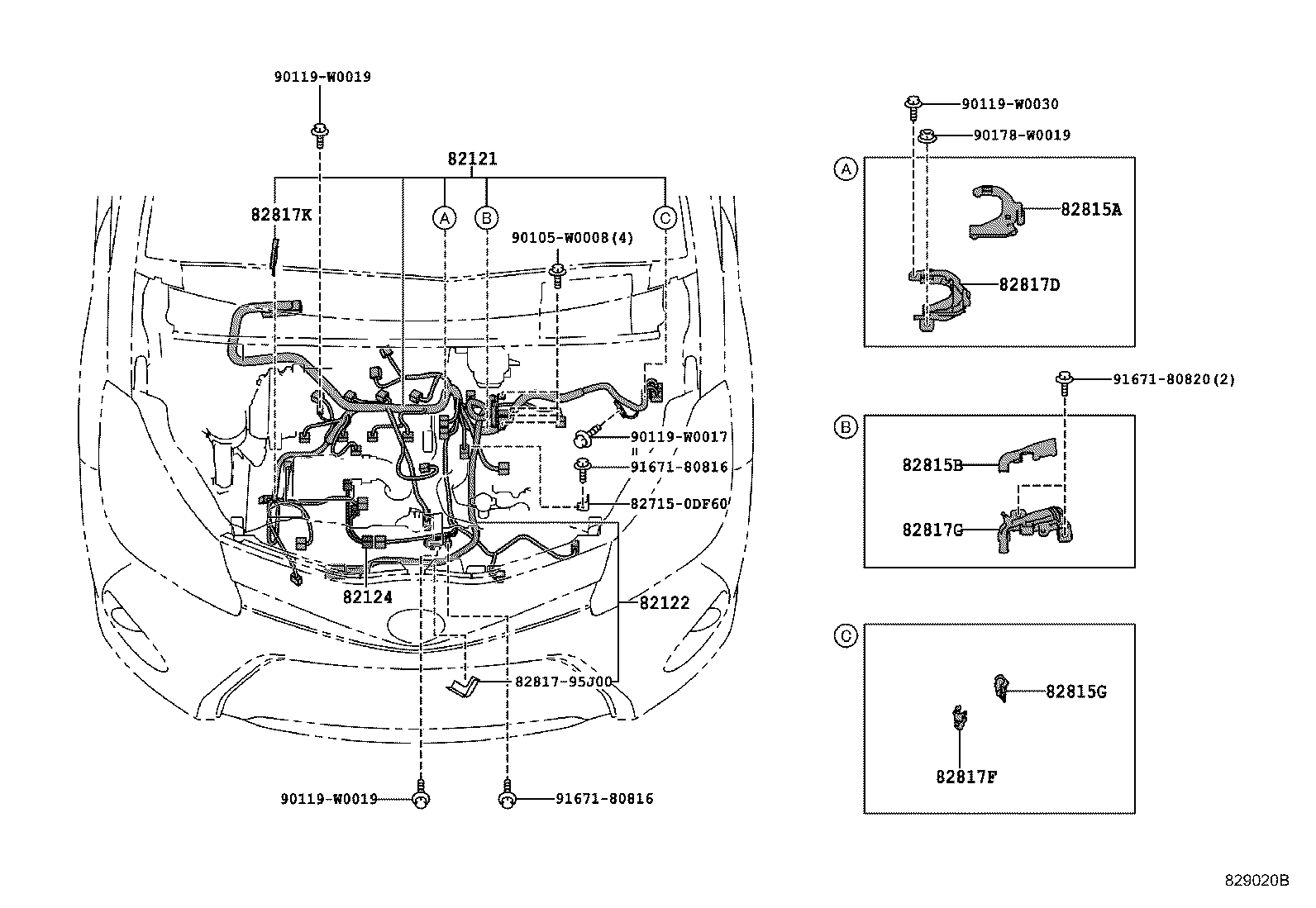 Exploded illustration 829020B