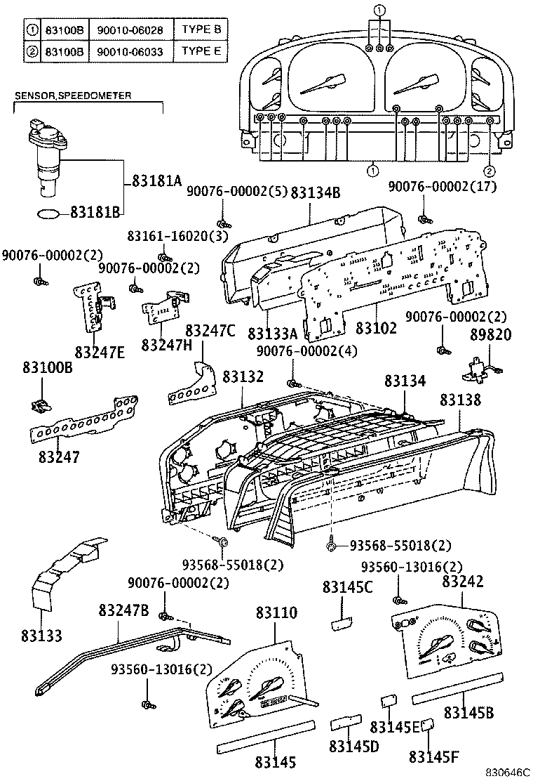 Exploded illustration 830646C