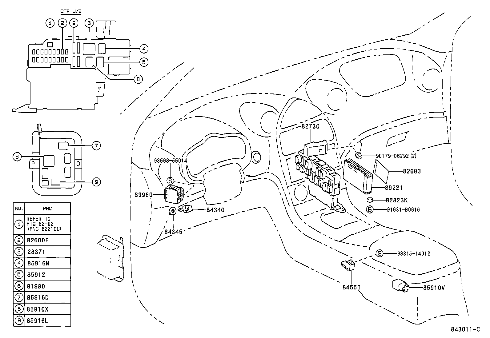 Exploded illustration 843011C