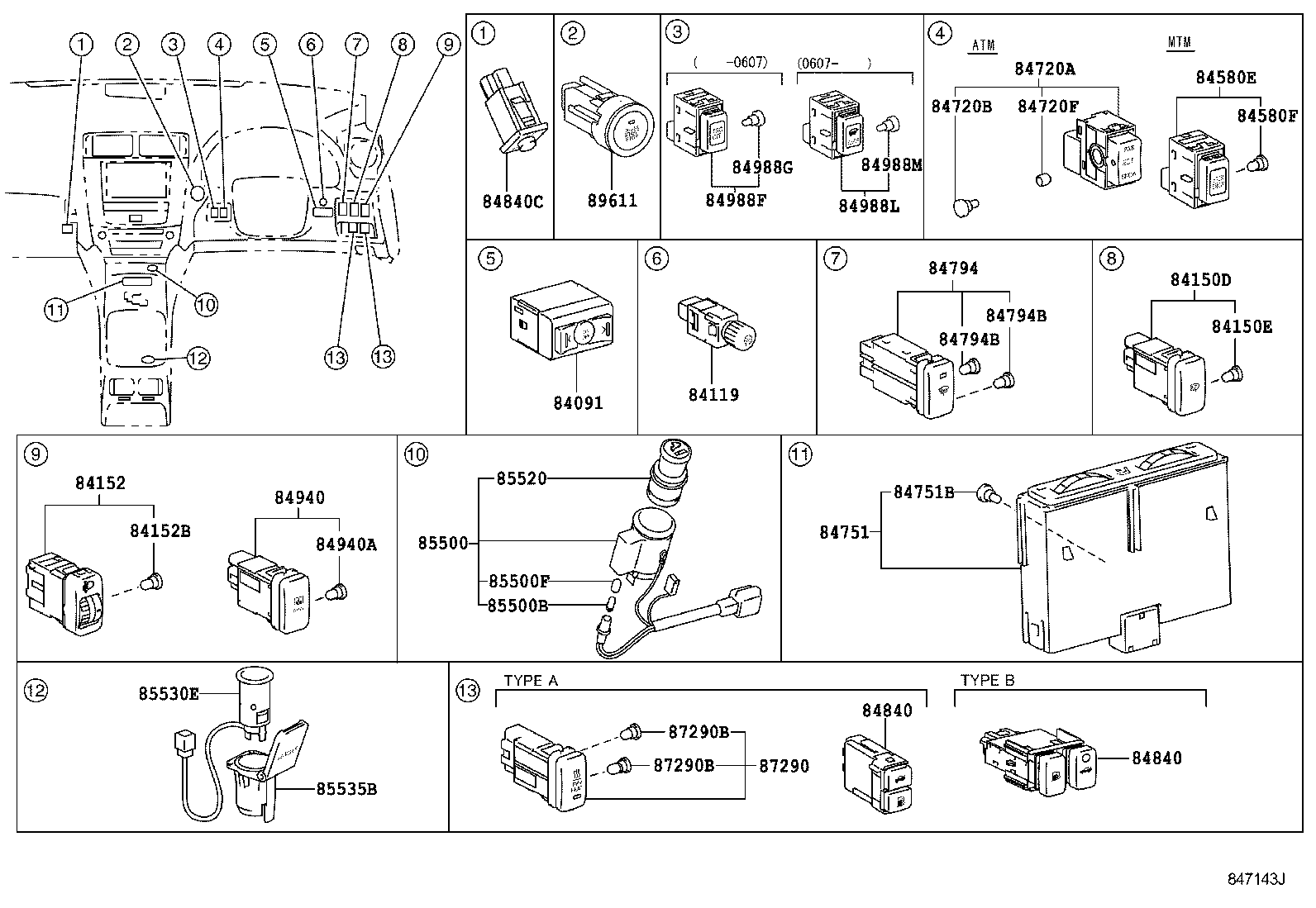 Exploded illustration 847143J