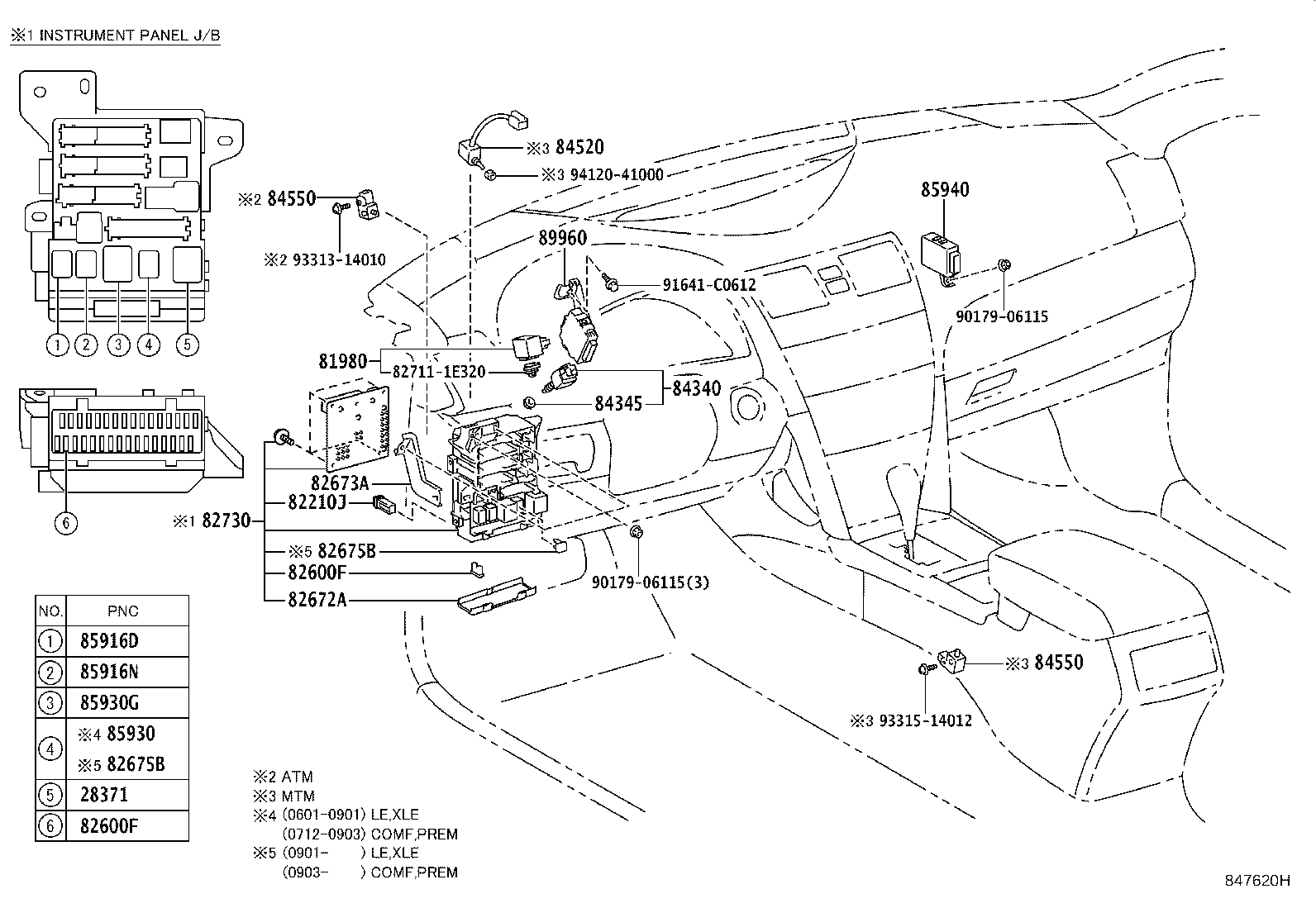 Exploded illustration 847620H
