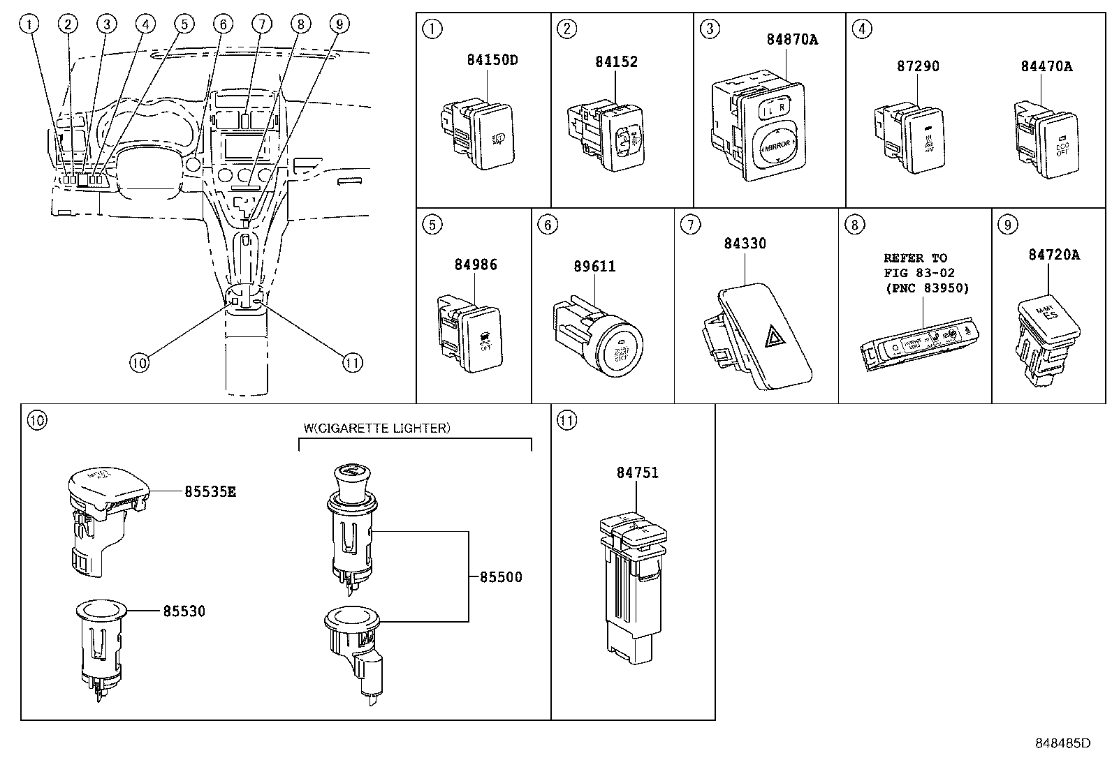 Exploded illustration 848485D
