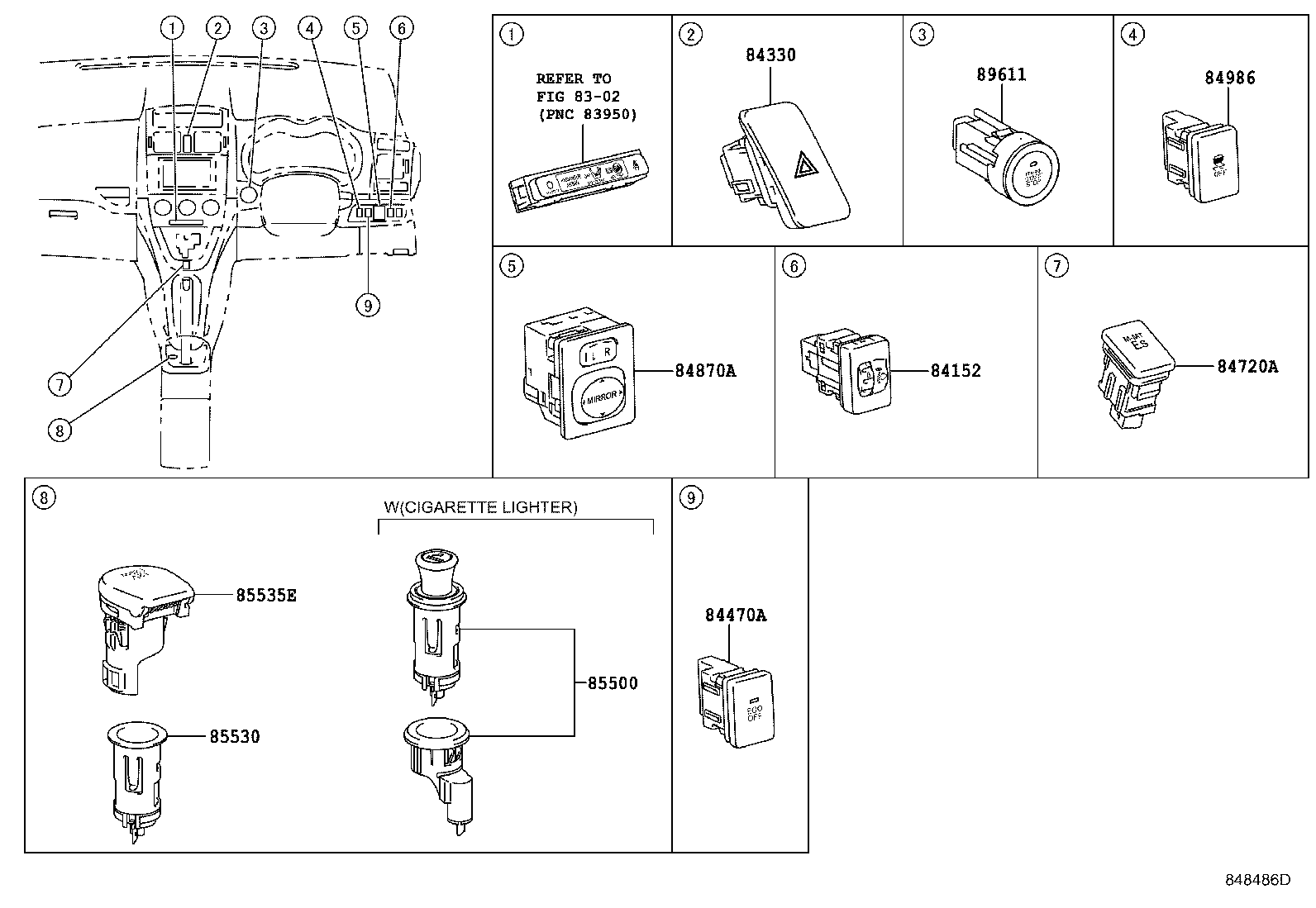 Exploded illustration 848486D