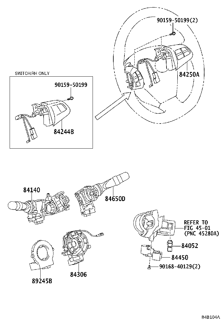 Exploded illustration 84B104A
