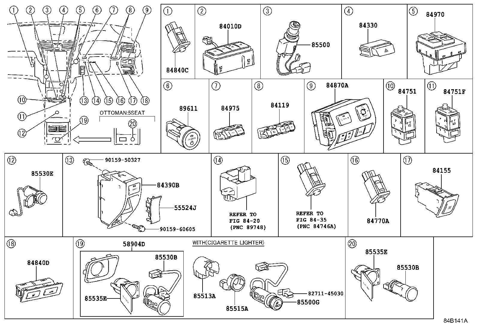 Exploded illustration 84B141A
