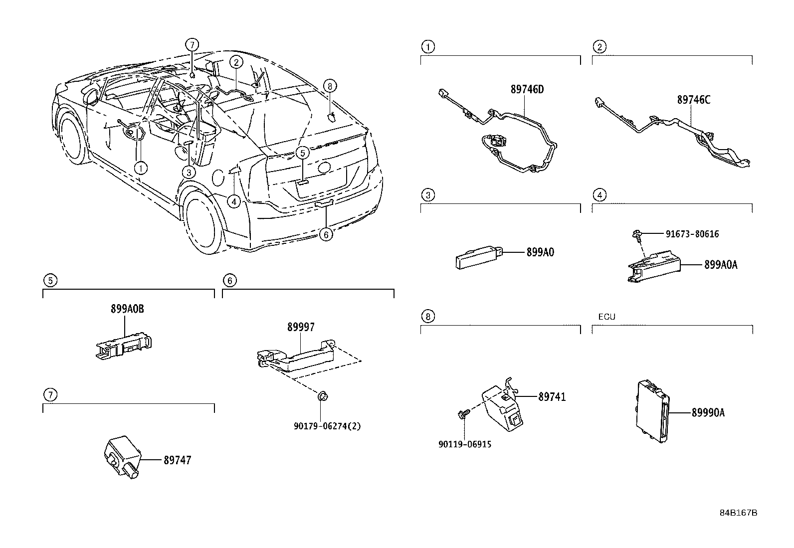 Exploded illustration 84B167B