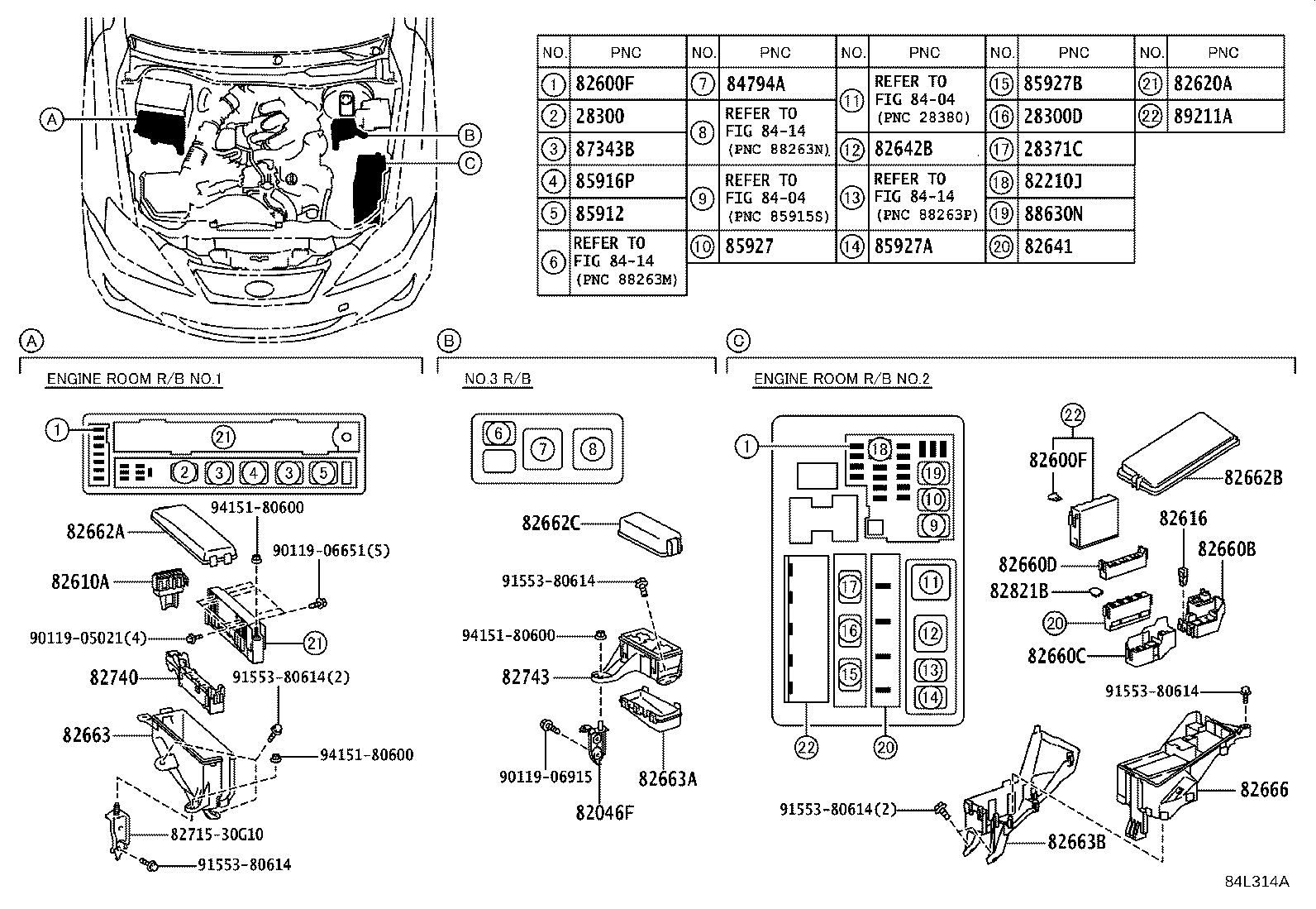 Exploded illustration 84L314A