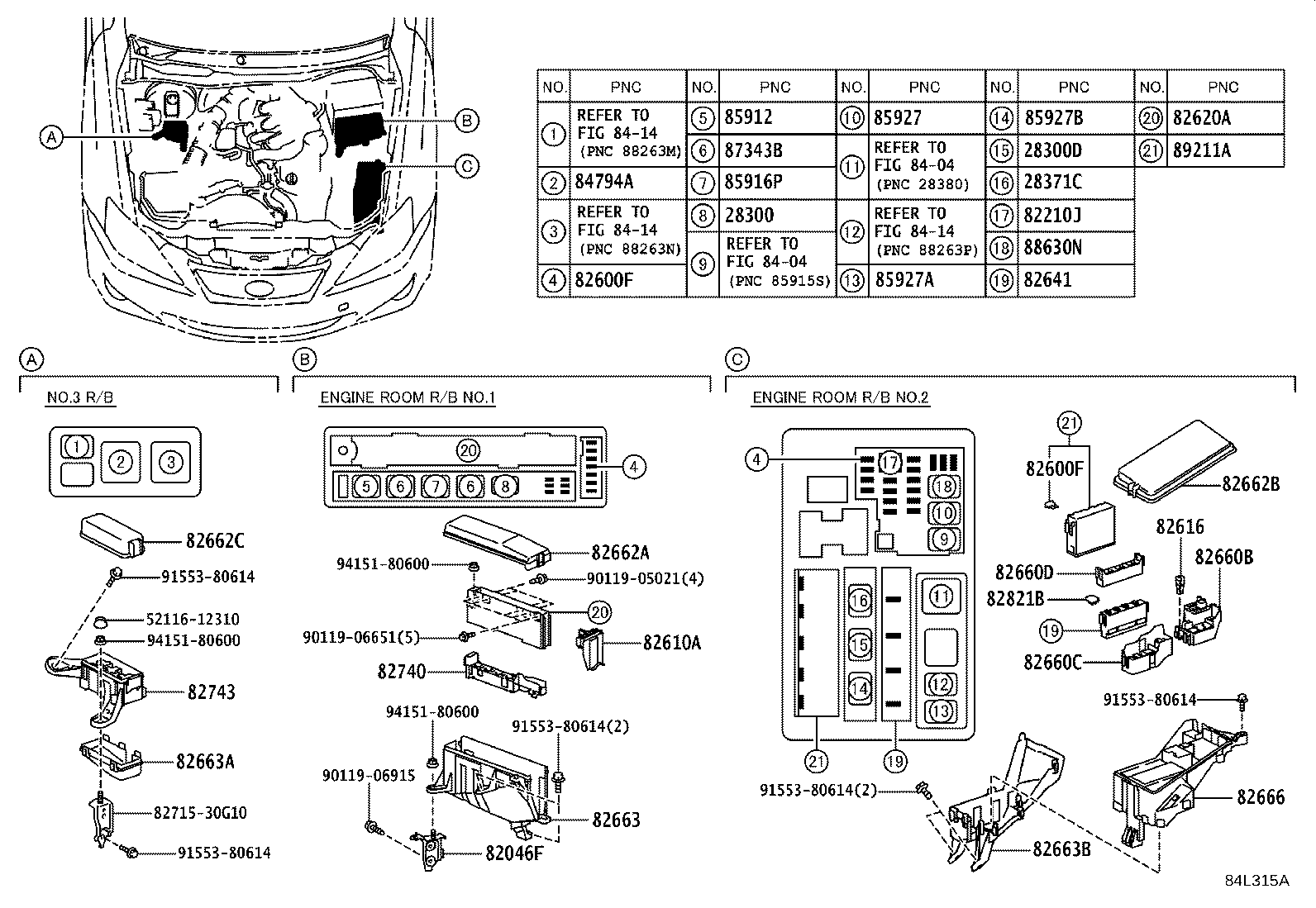 Exploded illustration 84L315A