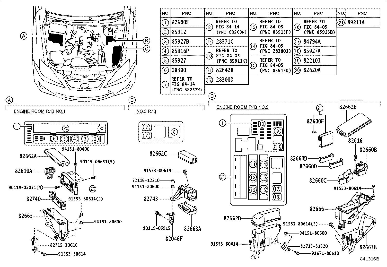 Exploded illustration 84L316B