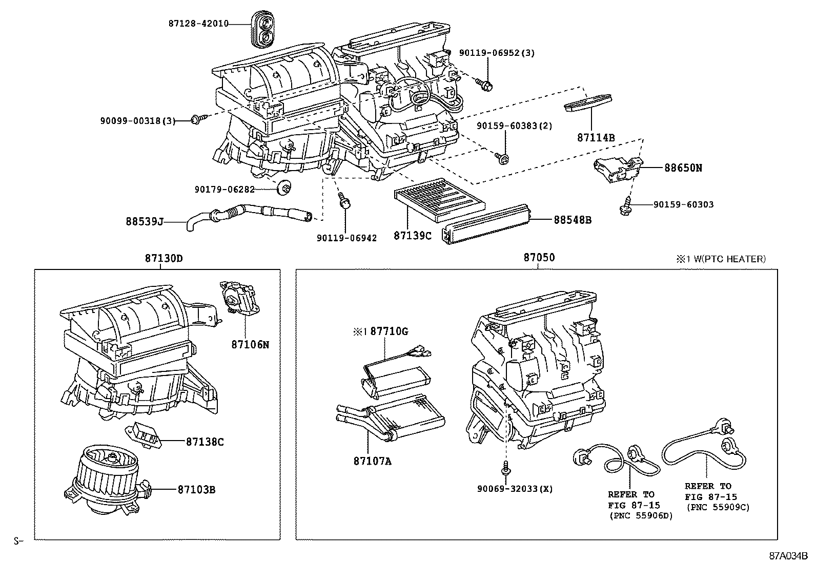 Exploded illustration 87A034B