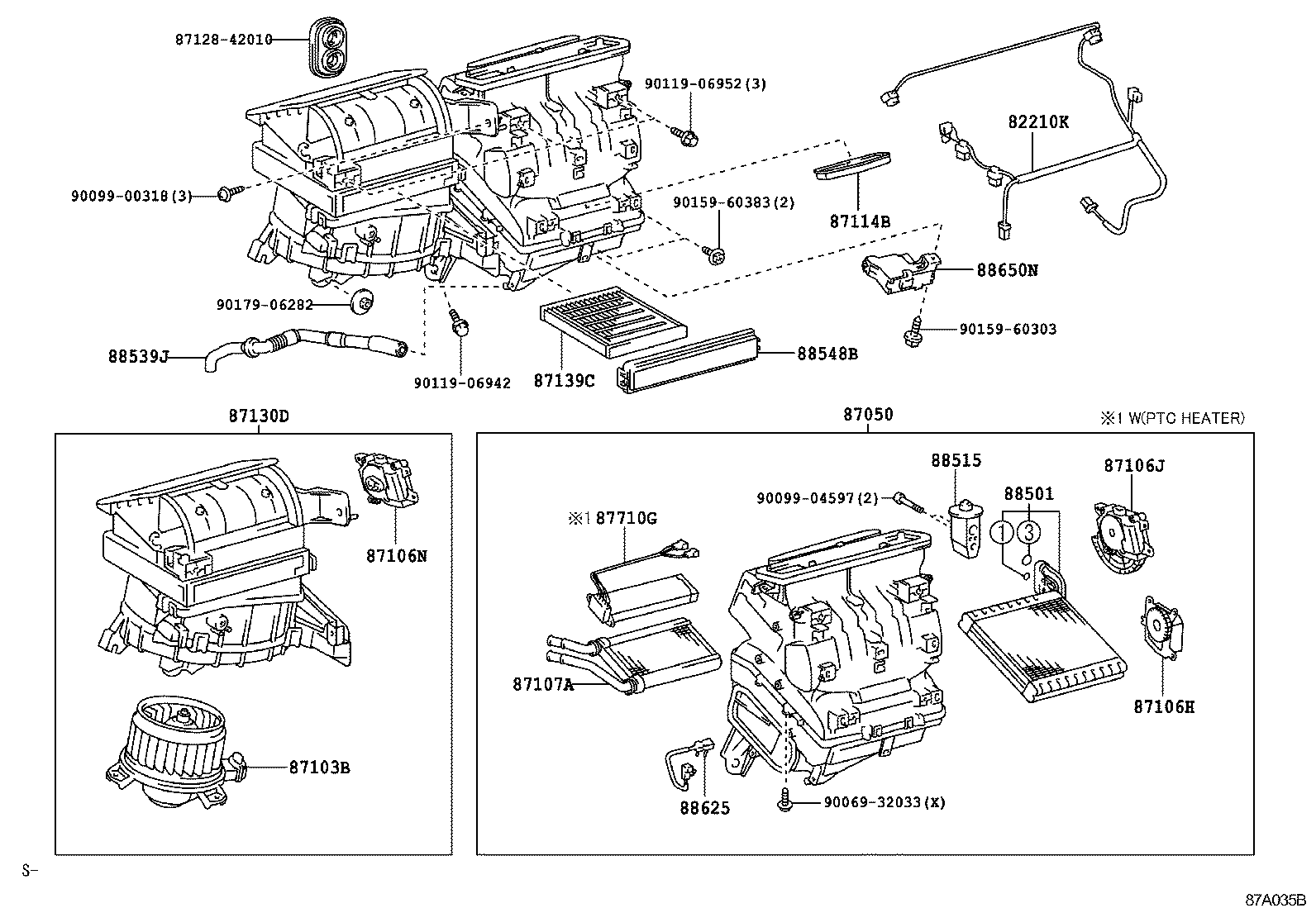 Exploded illustration 87A035B