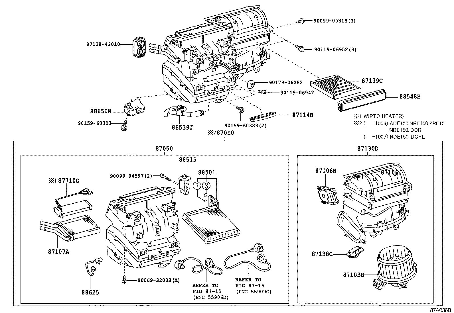 Exploded illustration 87A036B