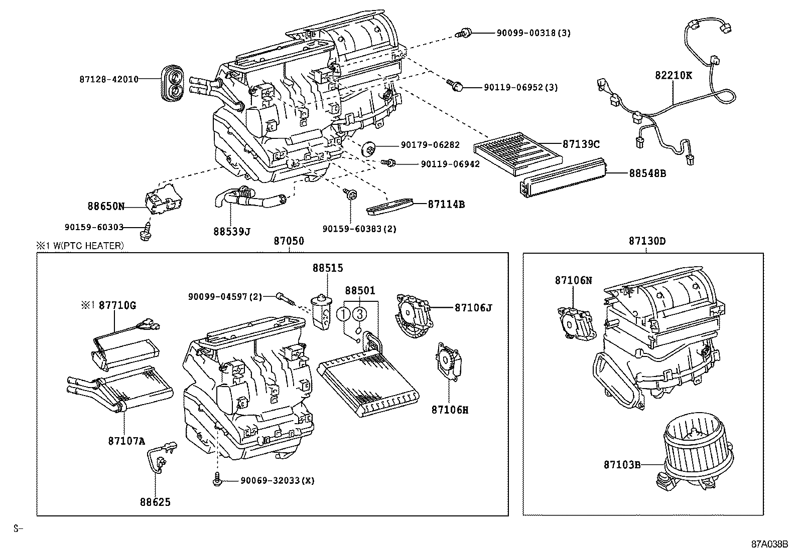 Exploded illustration 87A038B