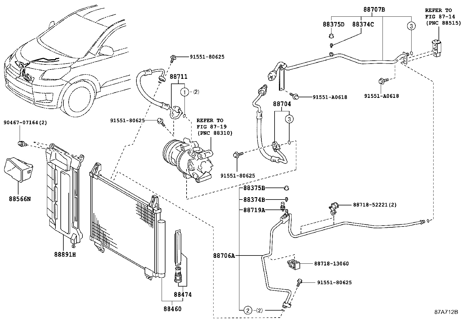 Exploded illustration 87A712B