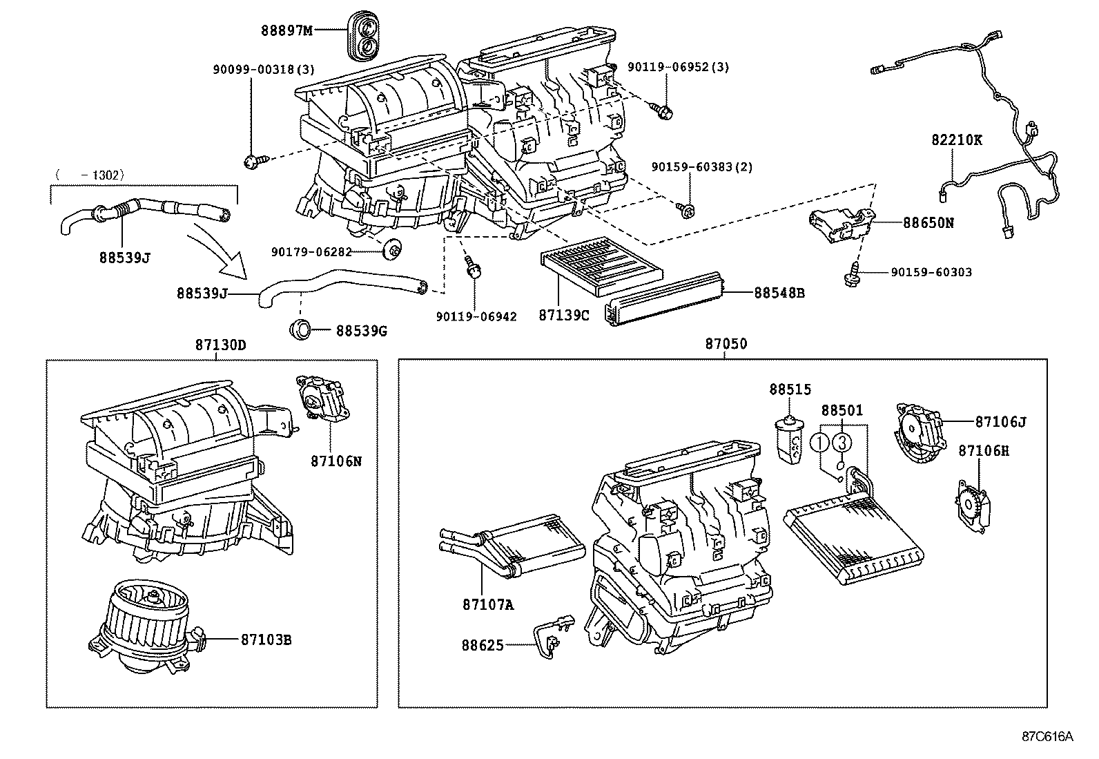 Exploded illustration 87C616A