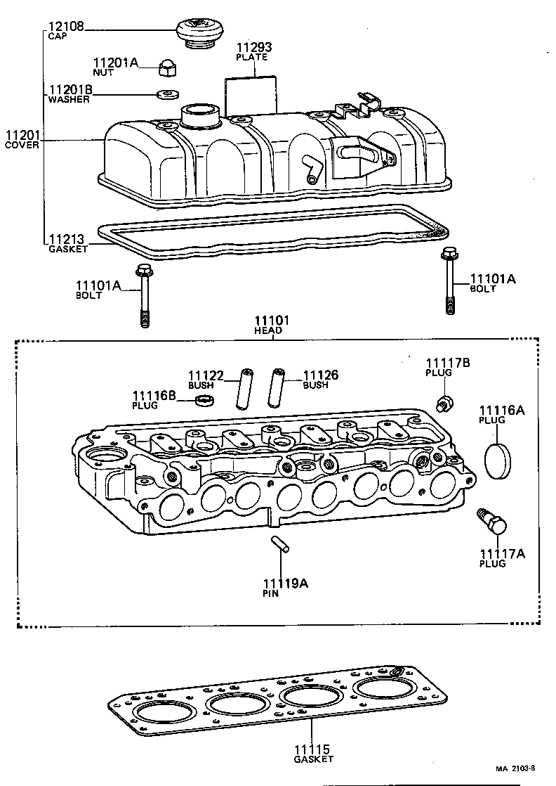 Exploded illustration MA2103B