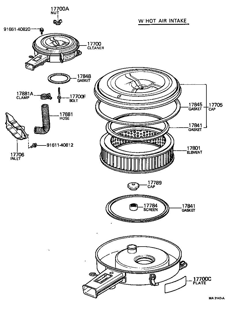 Exploded illustration MA3143A