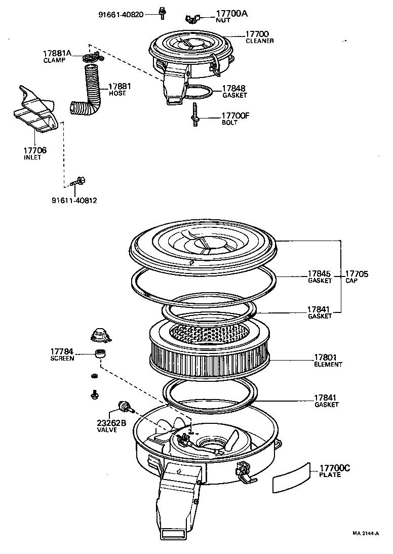 Exploded illustration MA3144A