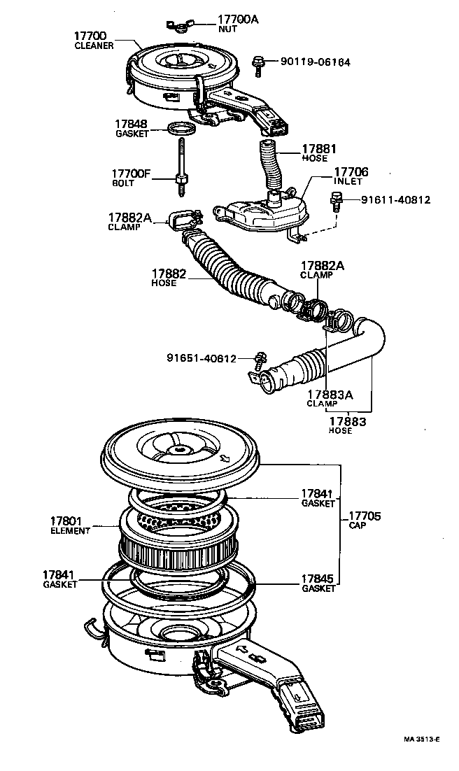Exploded illustration MA3513E