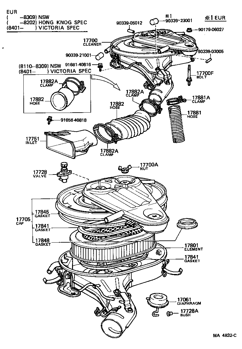 Exploded illustration MA4832C