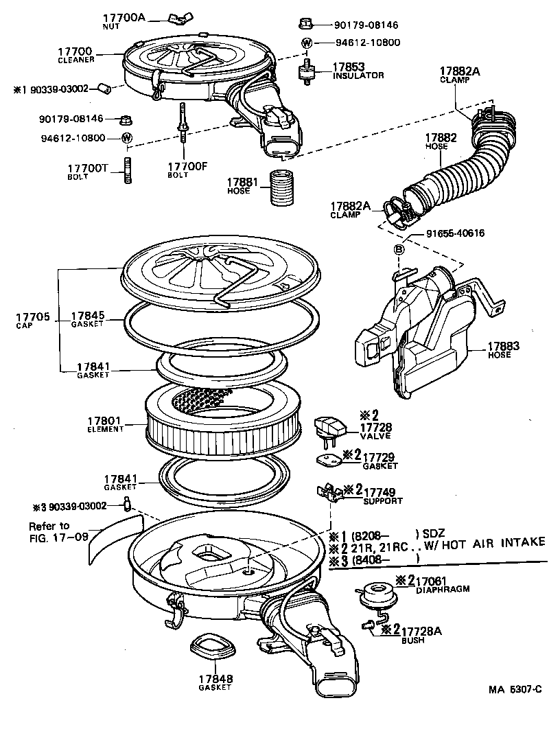 Exploded illustration MA5307C