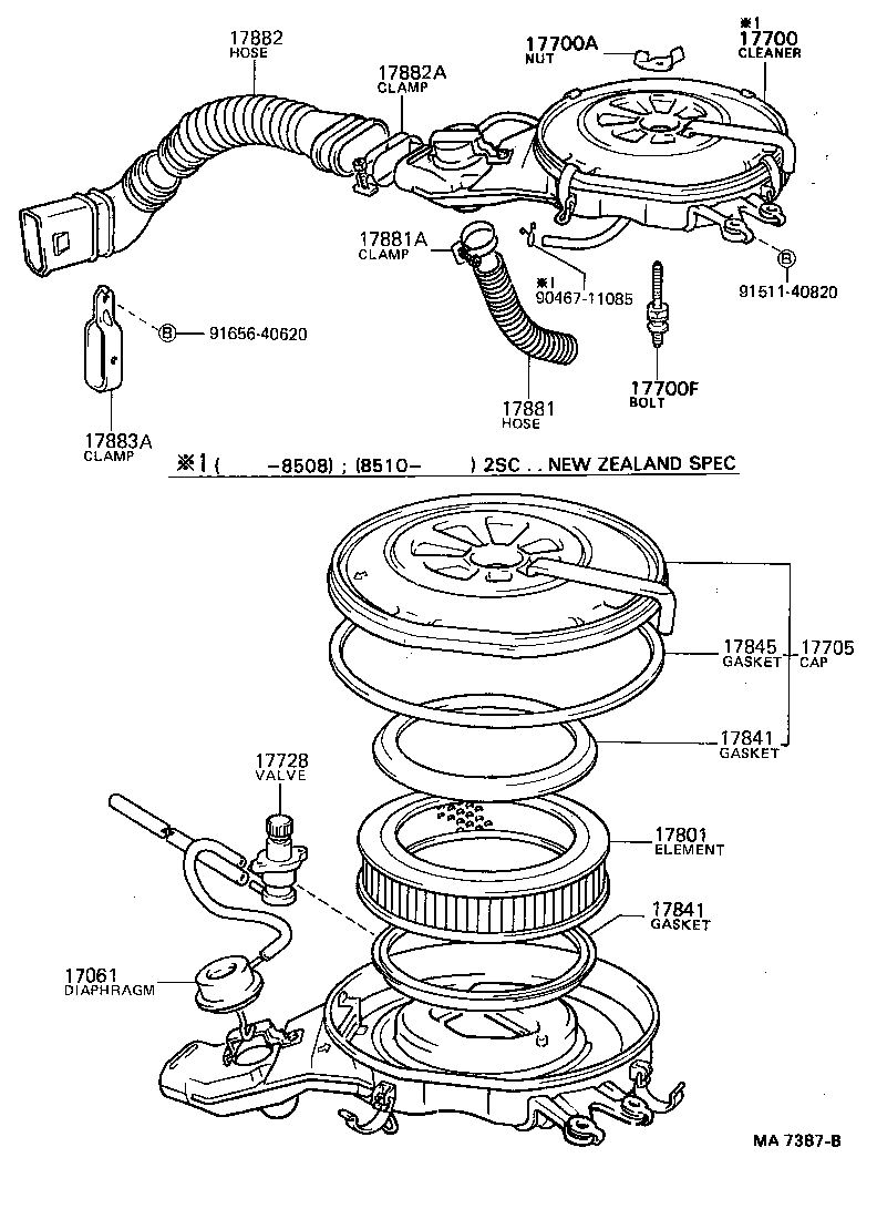Exploded illustration MA7387B