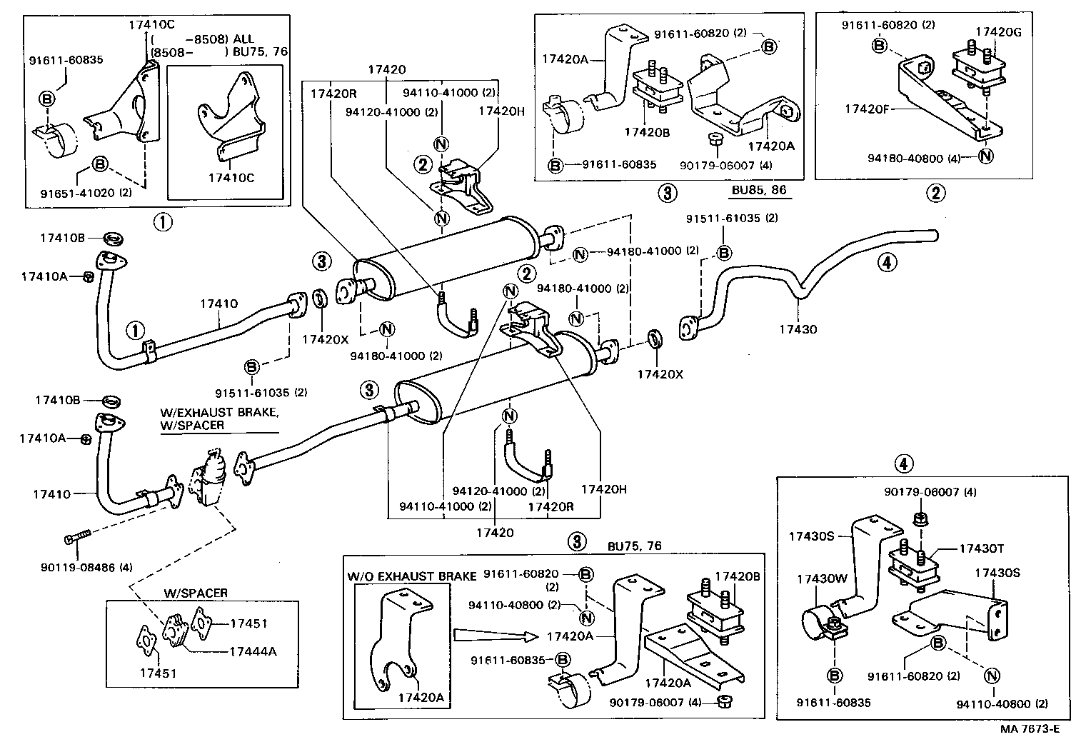 Exploded illustration MA7673E