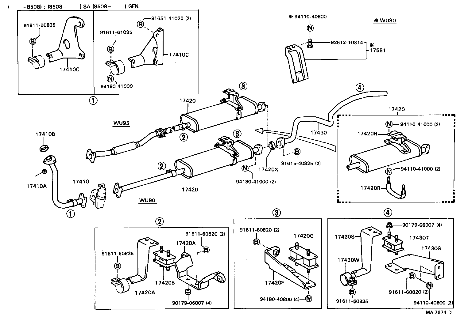 Exploded illustration MA7674D