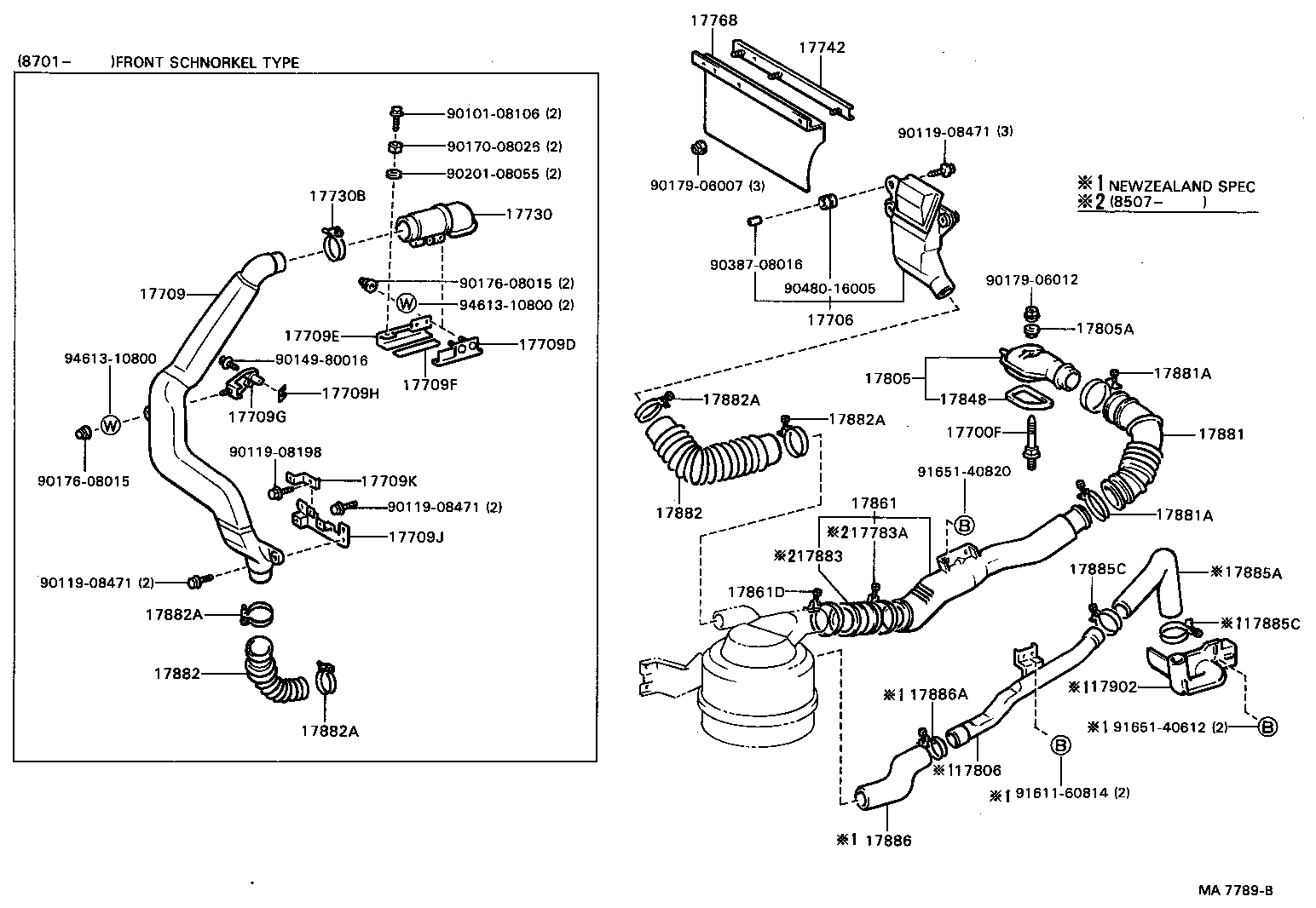 Exploded illustration MA7789B