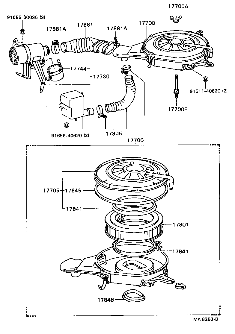 Exploded illustration MA8263B