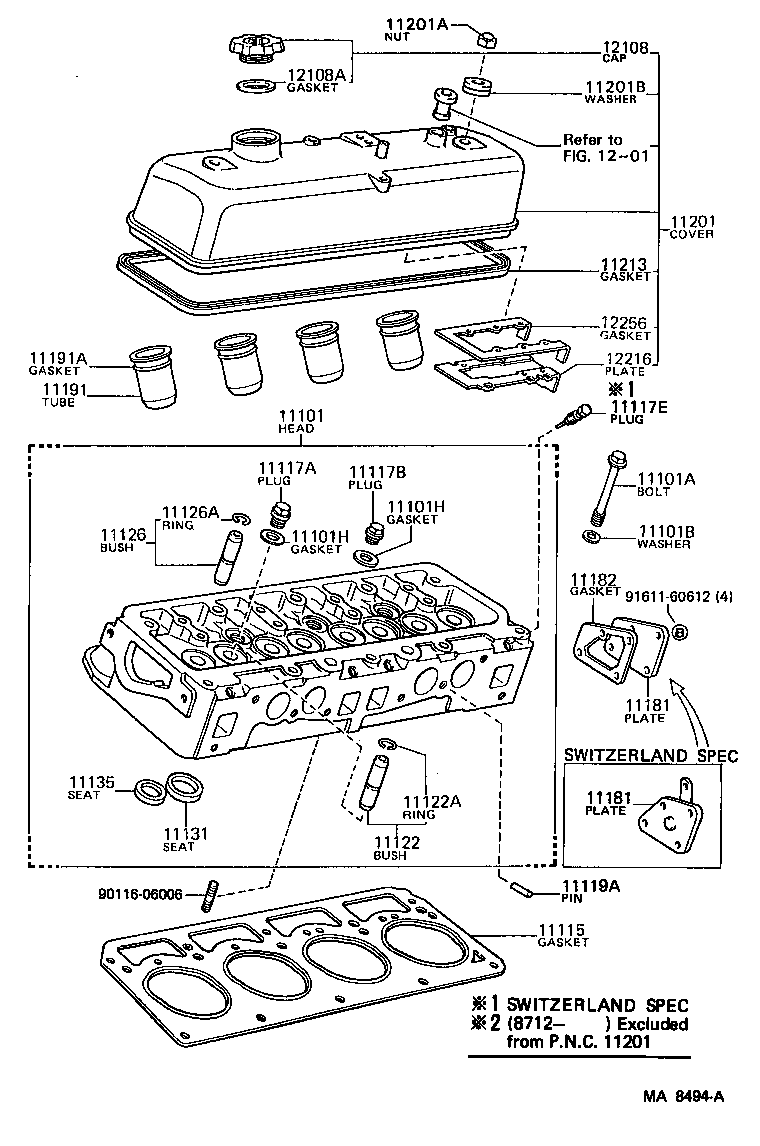 Exploded illustration MA8494A