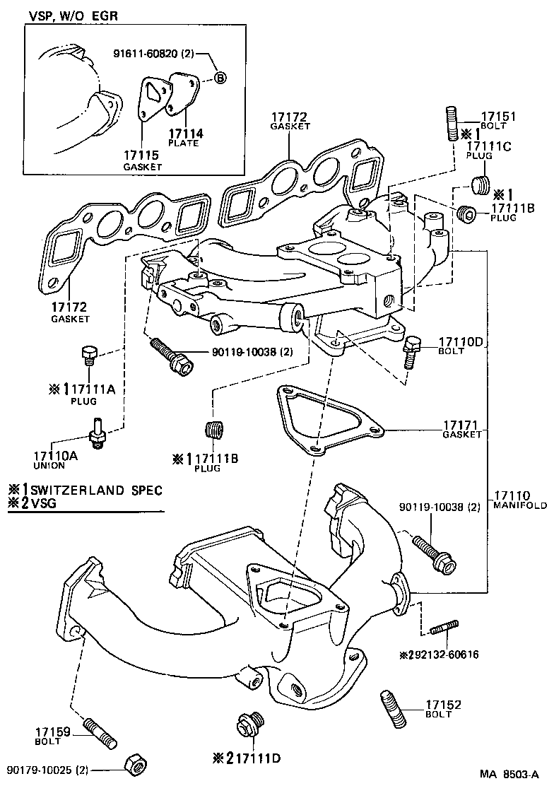 Exploded illustration MA8503A