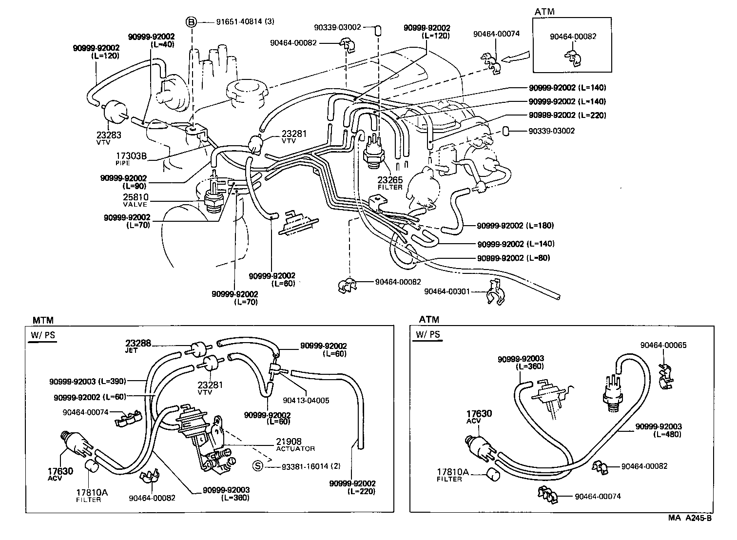 Exploded illustration MAA245B