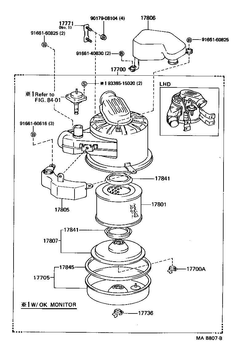 Exploded illustration MAB807B