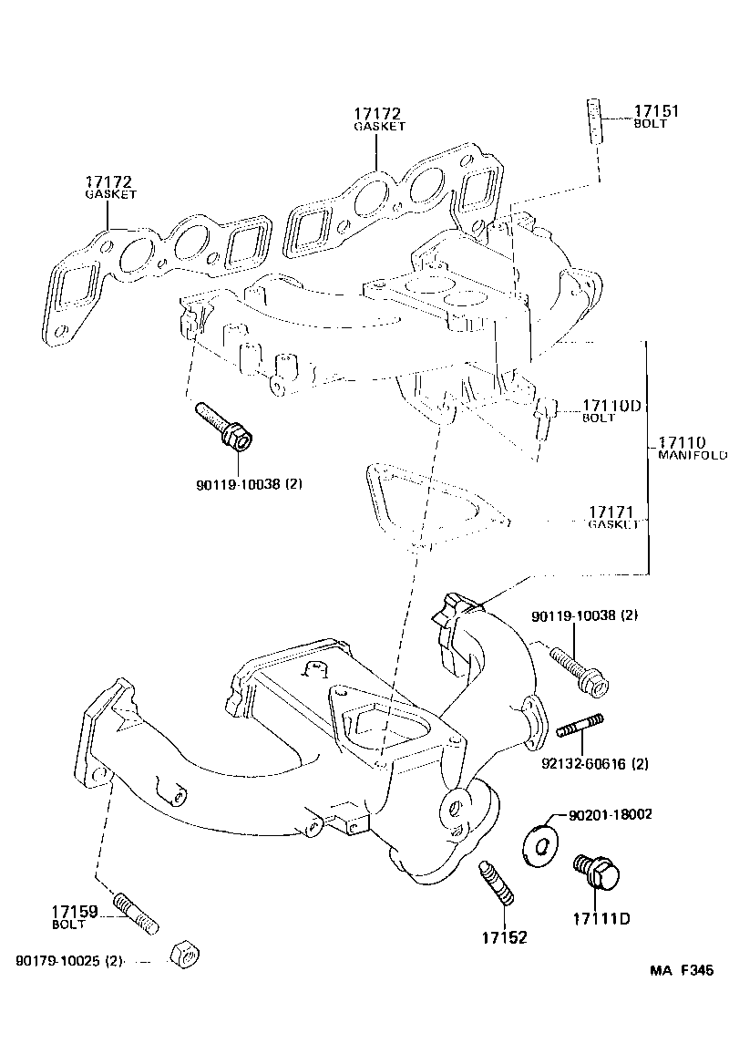 Exploded illustration MAF345