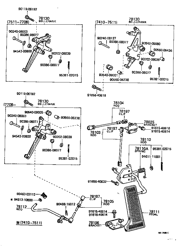 Exploded illustration MB7685C