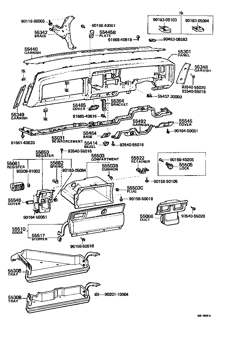 Exploded illustration MB7849B